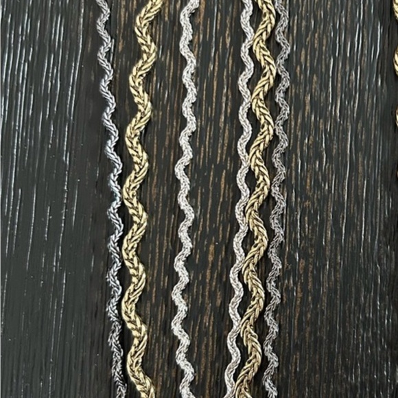 NWT Johnny Was Ric Rac Gold & Silver Necklace Triple Strand Mixed Metal Wavy - Picture 8 of 8